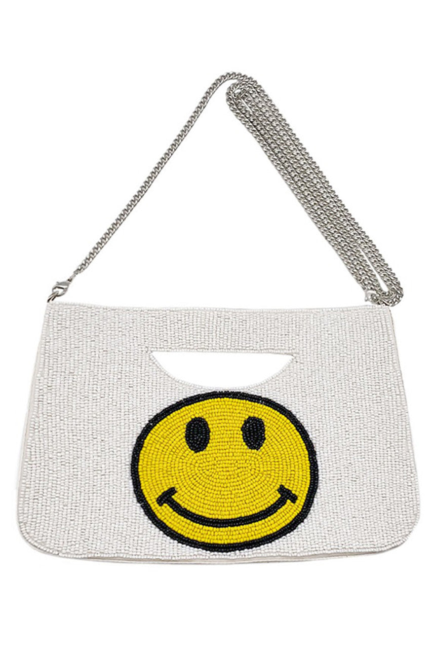 Smile Face Glass Beads Clutch