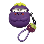 SMILING EGGPLANT AIRPODS CASE WITH MANGOSTEEN CHARM