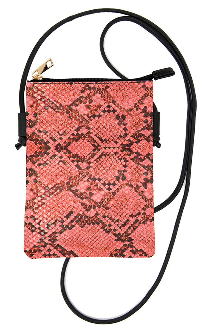 Snake Skin Print Cross Body Bag