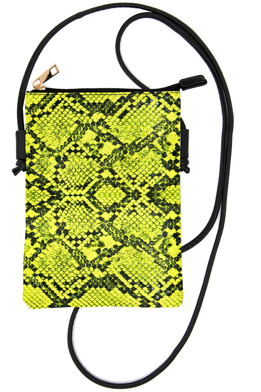Snake Skin Print Cross Body Bag