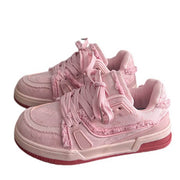 SNEAKERS SERENE PASTEL PINK SOFT GIRL CANVAS SHOES