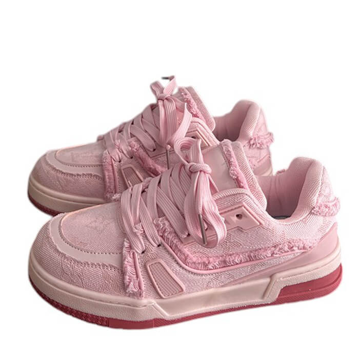 SNEAKERS SERENE PASTEL PINK SOFT GIRL CANVAS SHOES