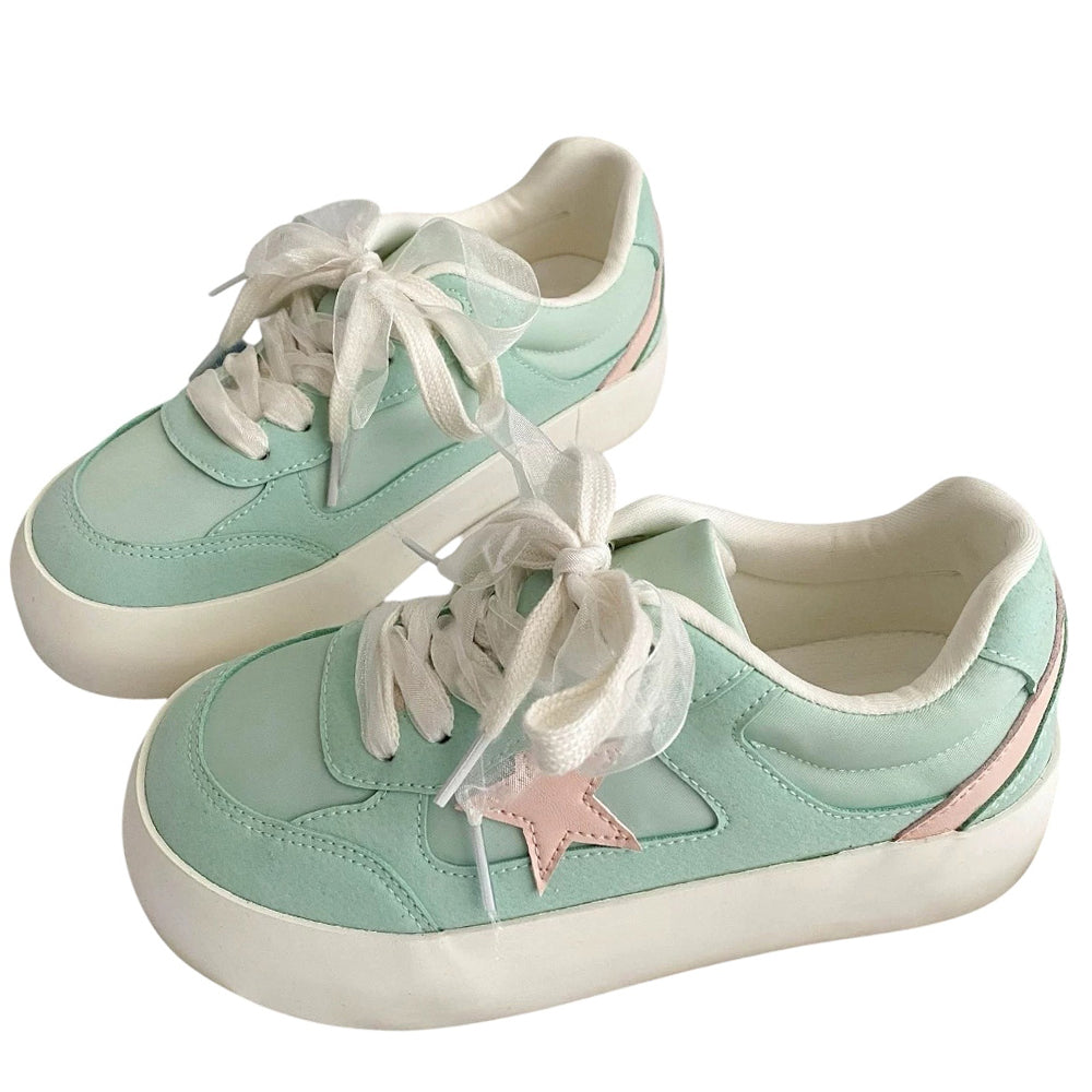 SNEAKERS STAR PATCH SERENITY MINT GREEN