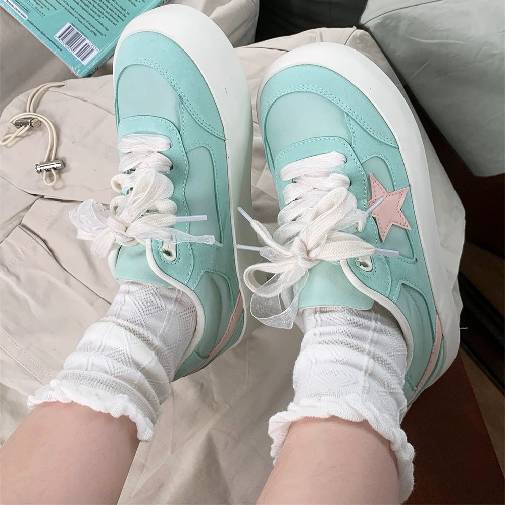 SNEAKERS STAR PATCH SERENITY MINT GREEN