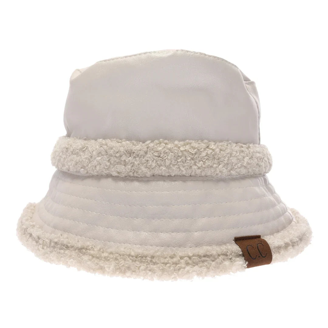 Soft Faux Leather Shearling C.C Bucket Hat