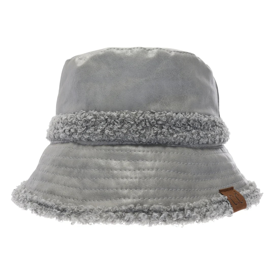 Soft Faux Leather Shearling C.C Bucket Hat