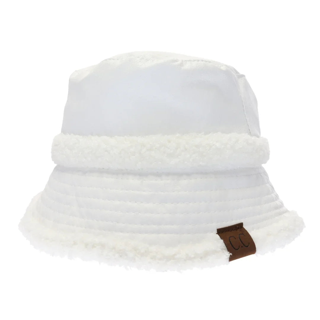 Soft Faux Leather Shearling C.C Bucket Hat