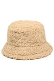 SOLID BOUCLE TEDDY BEAR BUCKET HAT