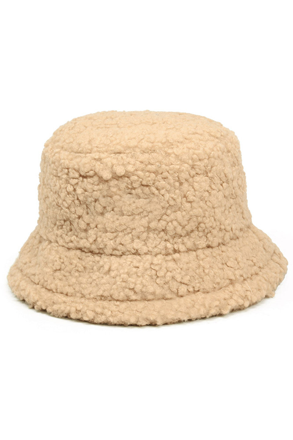 SOLID BOUCLE TEDDY BEAR BUCKET HAT