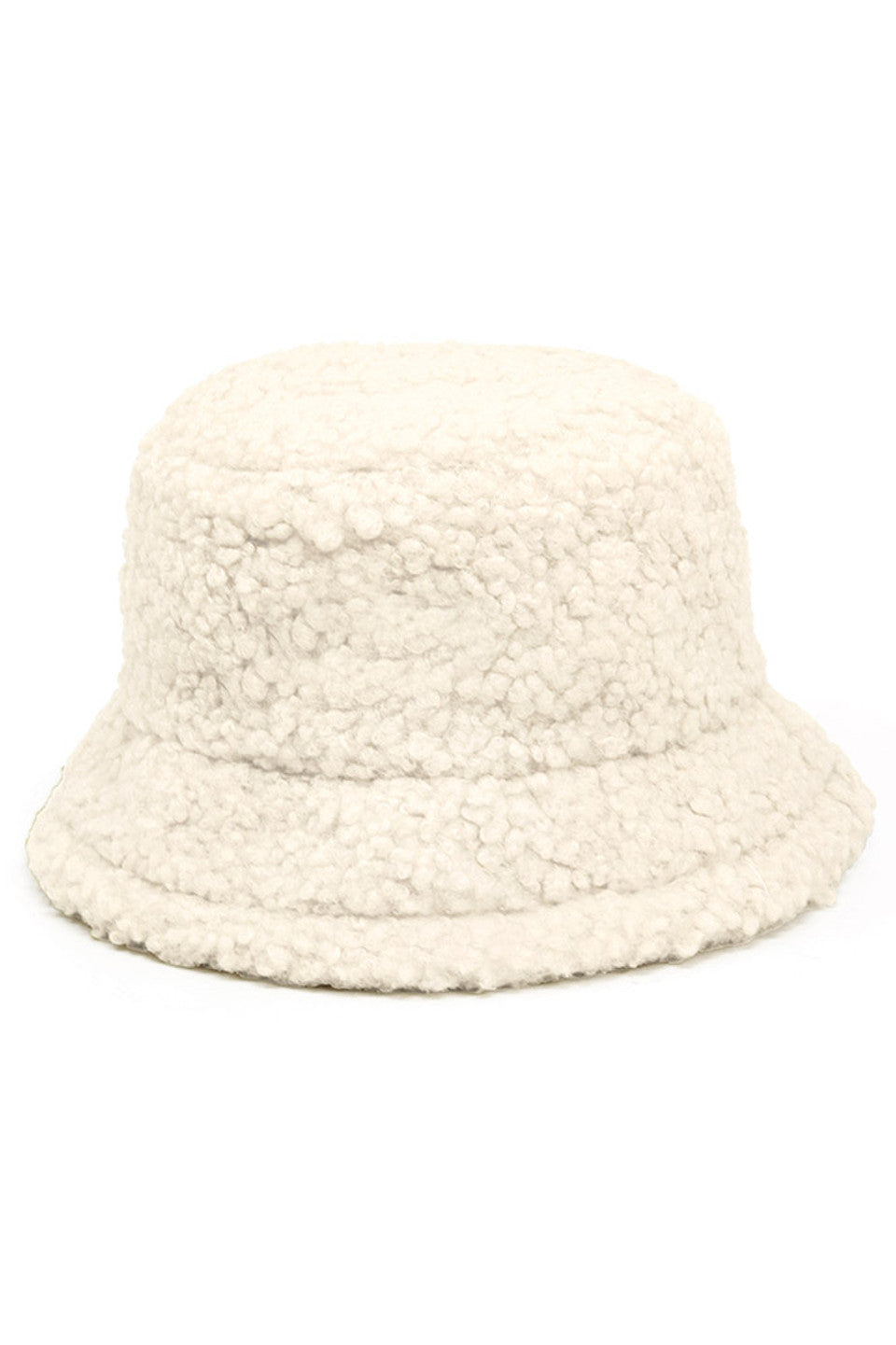 SOLID BOUCLE TEDDY BEAR BUCKET HAT