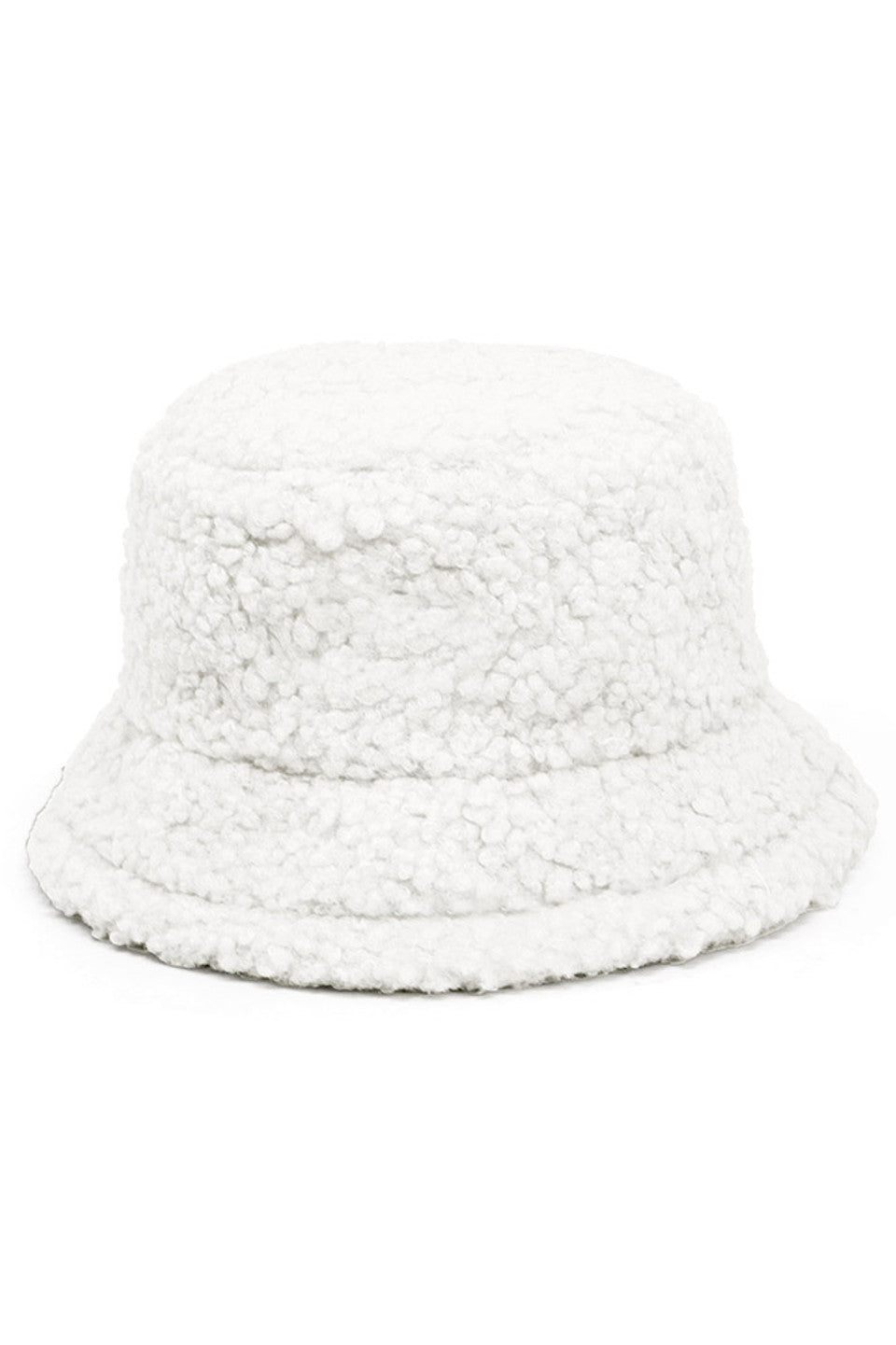 SOLID BOUCLE TEDDY BEAR BUCKET HAT