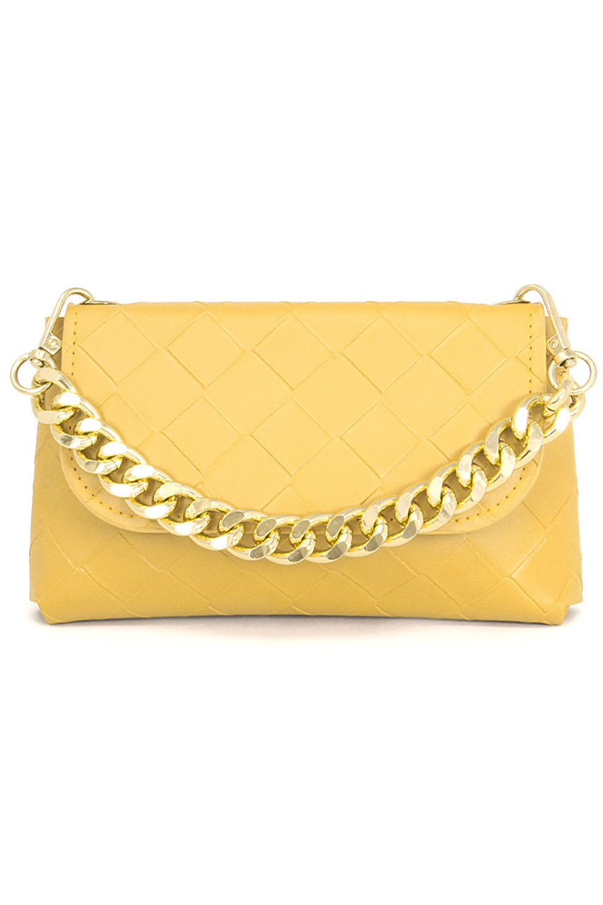 Solid Cassette Waist Belt Bag With Chain