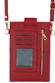 Solid Cellphone Crossbody With Clear Window