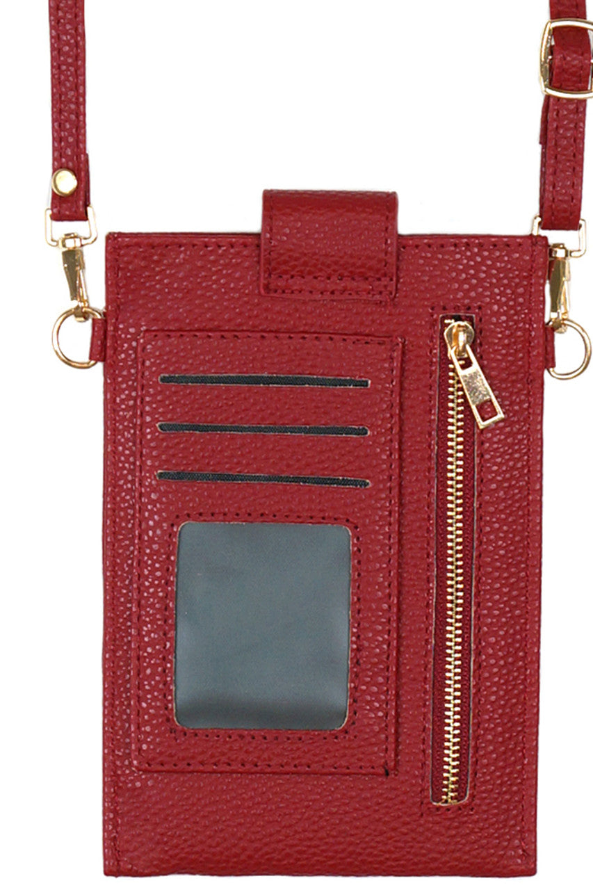 Solid Cellphone Crossbody With Clear Window