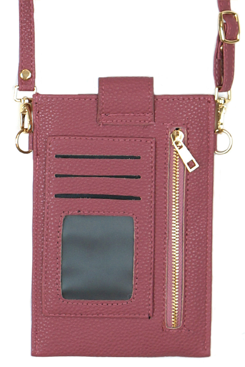 Solid Cellphone Crossbody With Clear Window