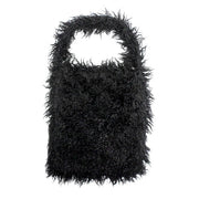 Solid Color Faux Fur Fringe Shoulder Bag