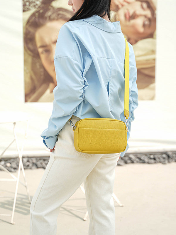 Solid color PU messenger bag women’s small bag ladies shoulder bag small square bag