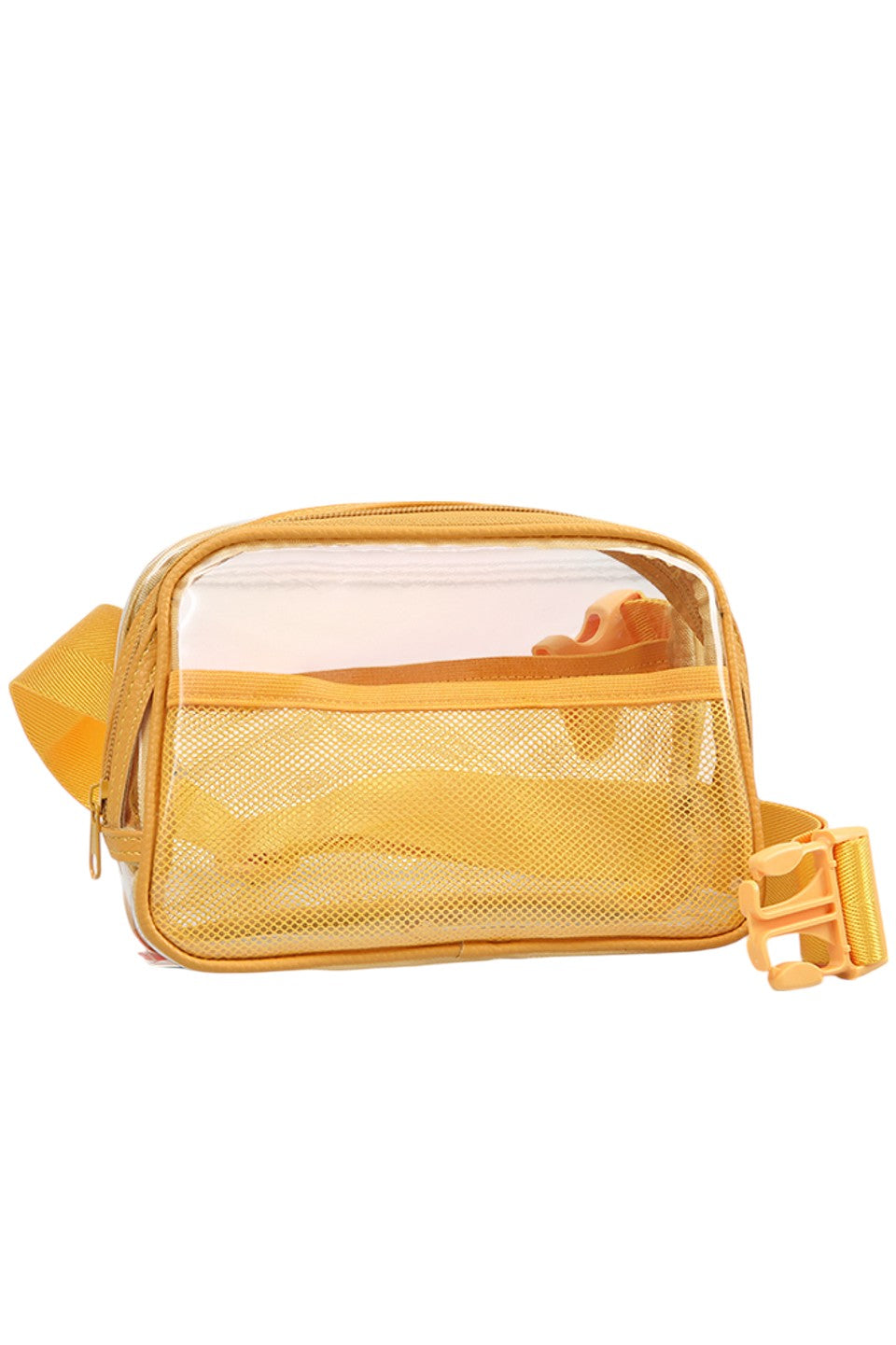 Solid Color Trim Clear Waist Crossbody Bag