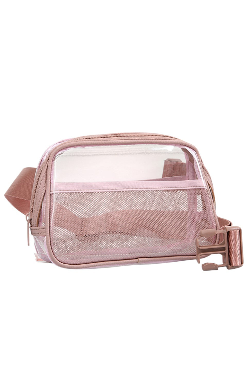 Solid Color Trim Clear Waist Crossbody Bag