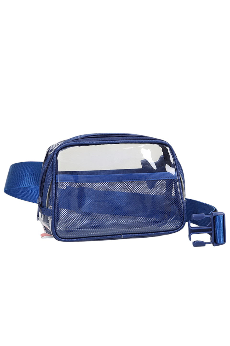 Solid Color Trim Clear Waist Crossbody Bag