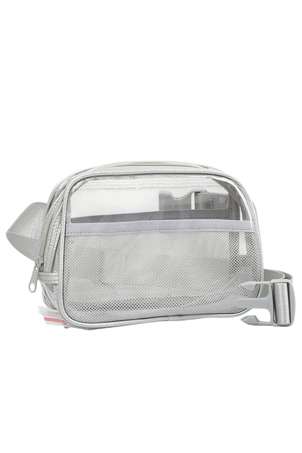 Solid Color Trim Clear Waist Crossbody Bag