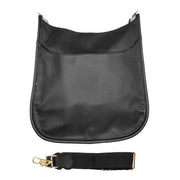 Solid Colored Faux Leather Adjustable Crossbody Tote Handbag