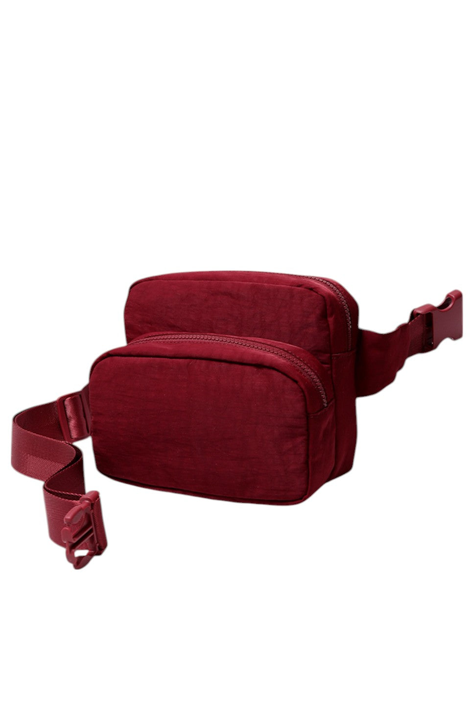 Solid Double Zipper Fanny Pack