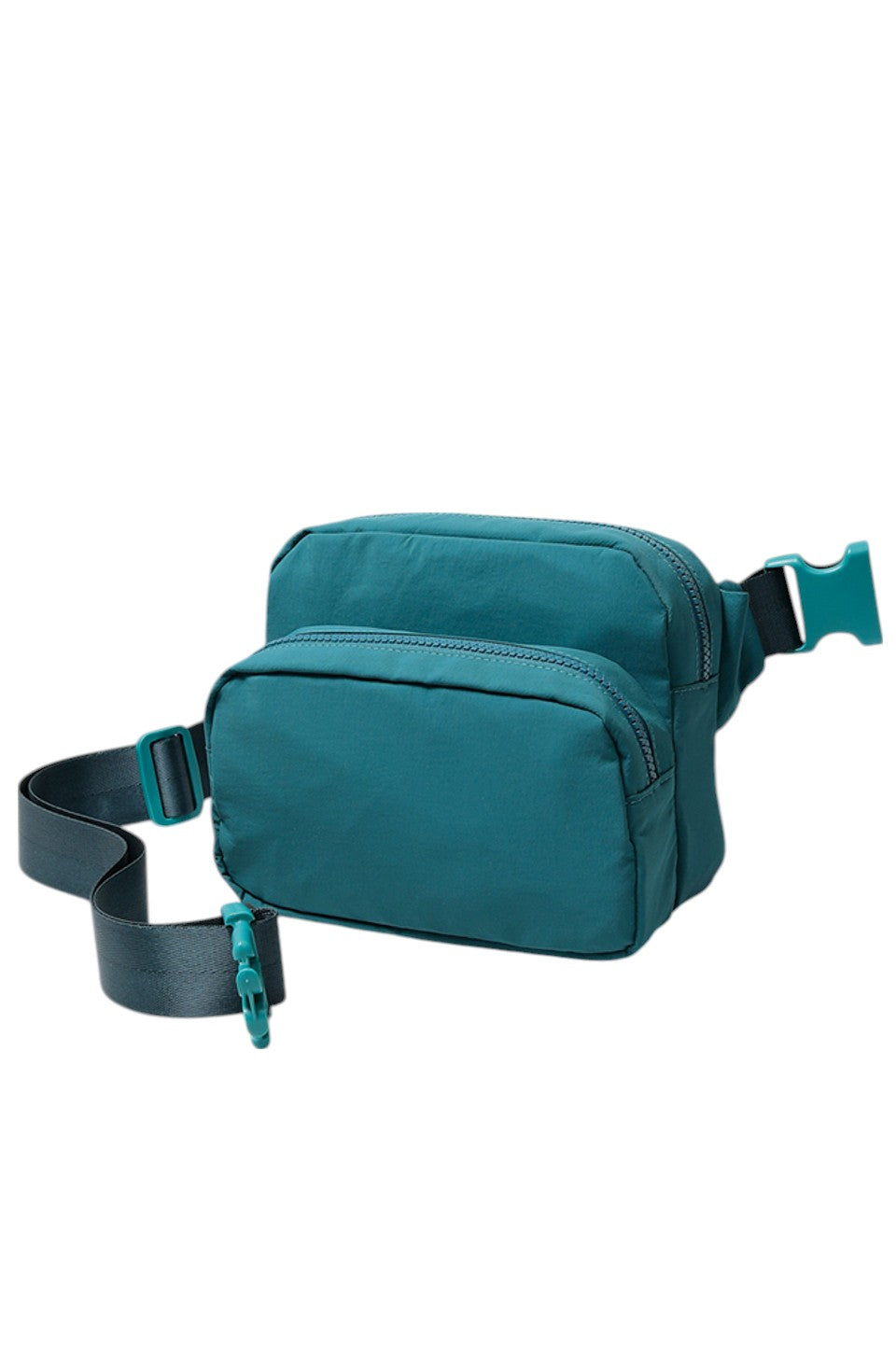 Solid Double Zipper Fanny Pack