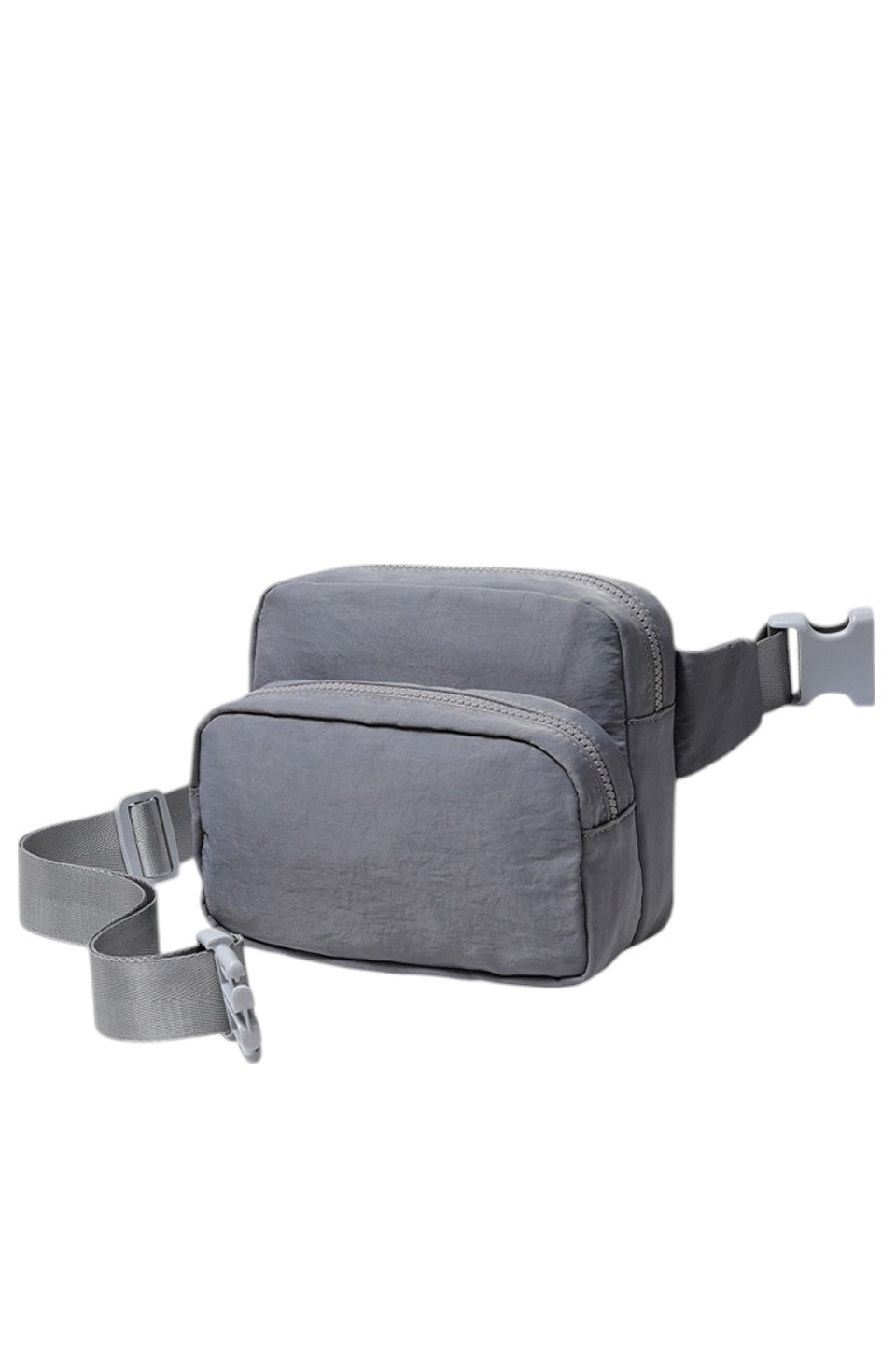 Solid Double Zipper Fanny Pack