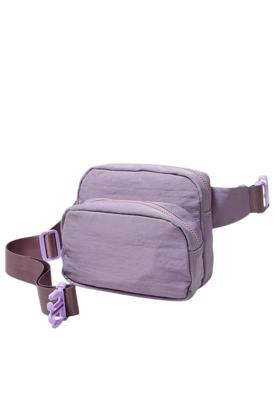 Solid Double Zipper Fanny Pack