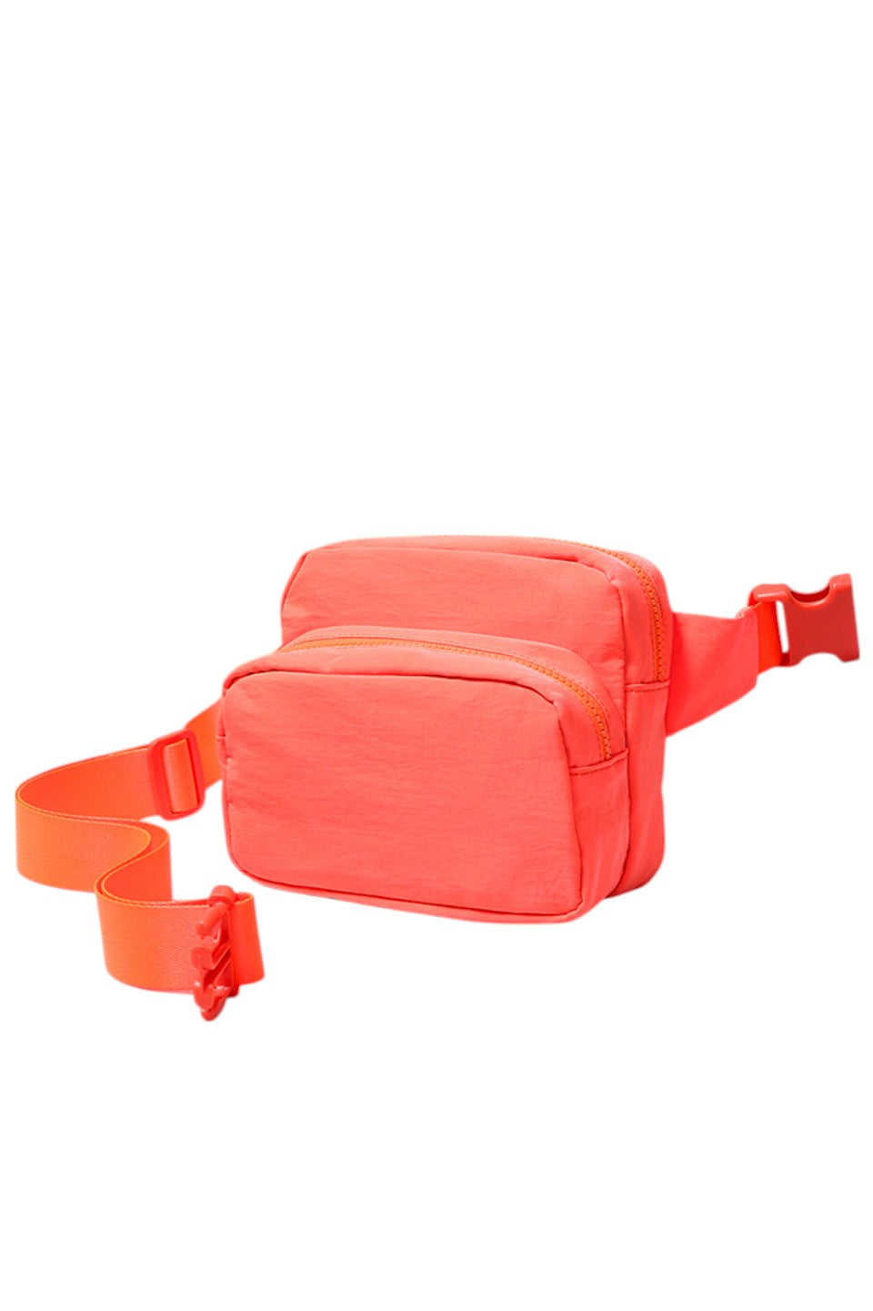 Solid Double Zipper Fanny Pack
