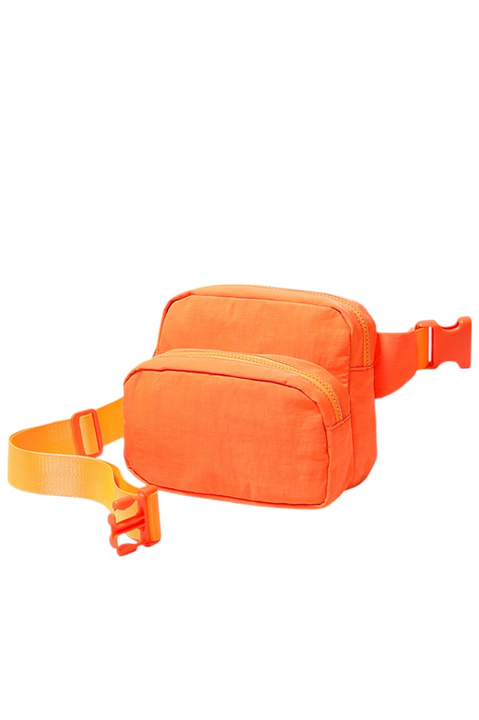 Solid Double Zipper Fanny Pack