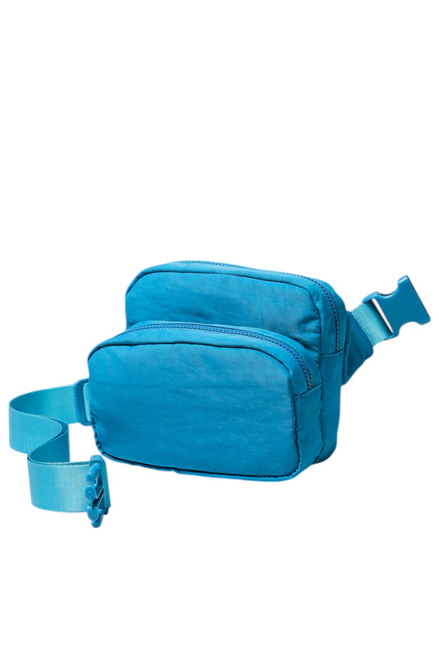 Solid Double Zipper Fanny Pack