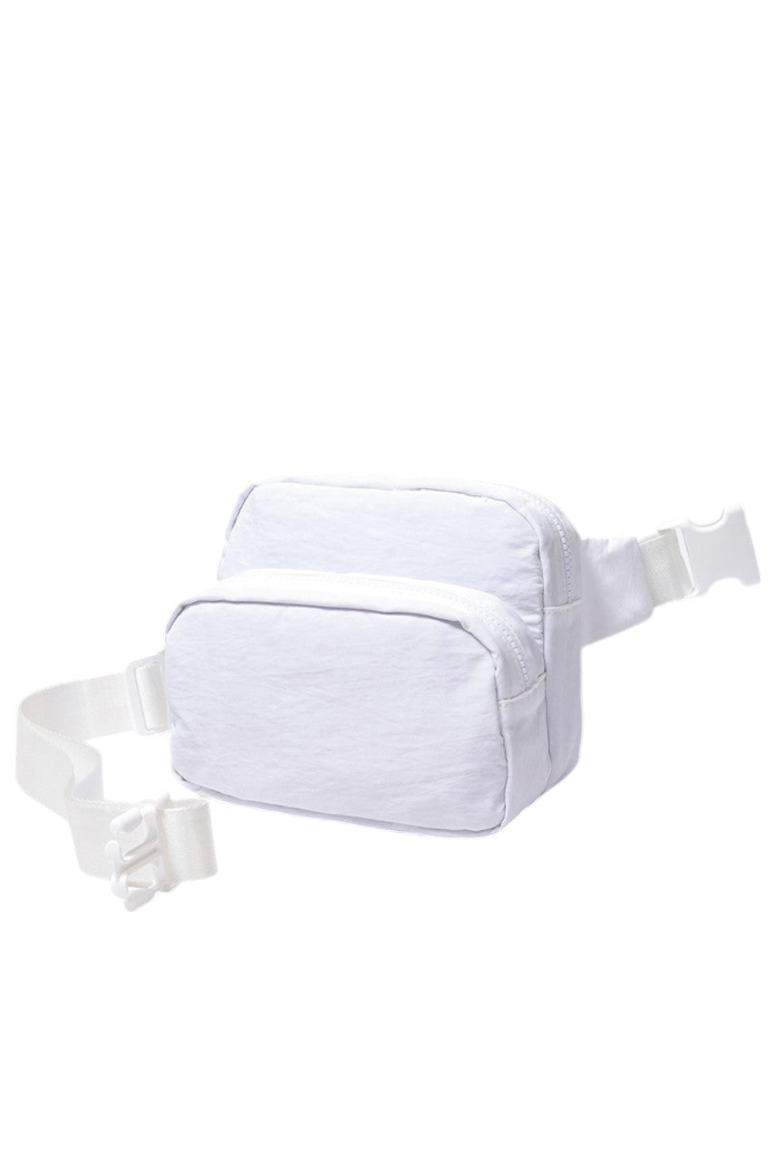 Solid Double Zipper Fanny Pack