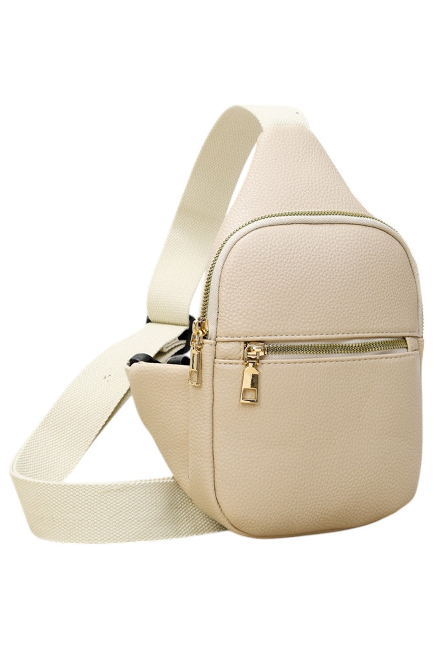 Women's Solid PU Sling Bag