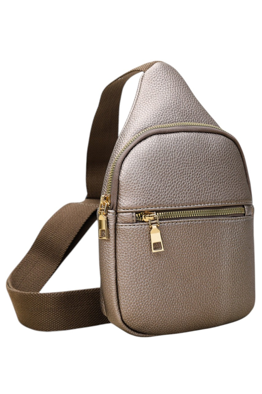Women's Solid PU Sling Bag