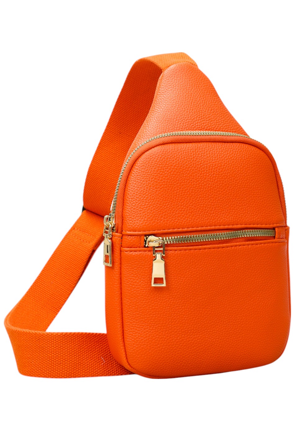 Women's Solid PU Sling Bag