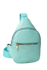 Women's Solid PU Sling Bag