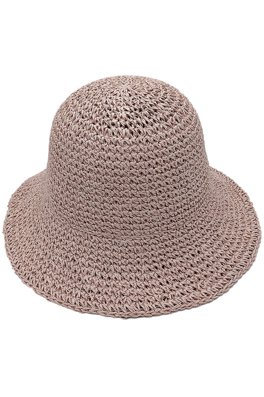 Solid Straw Bucket Hat