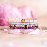 Clear Skies - Amethyst, Aquamarine, Rose Quartz & Fluorite Bracelet Pack of 4
