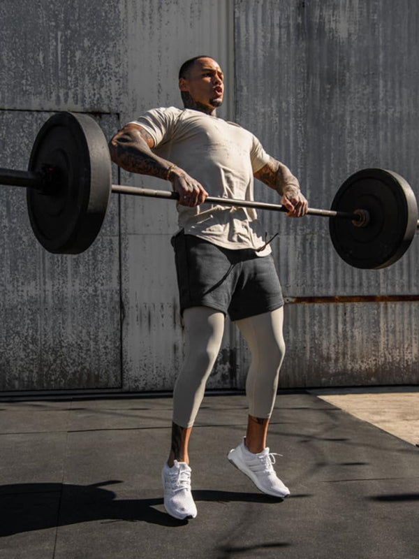 Sports Gym Shorts Men’s Multi Pocket Hanging Towel Running Training Pants Cotton
