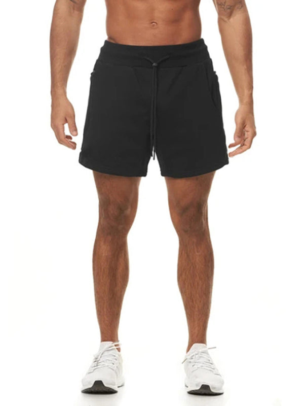 Sports Gym Shorts Men’s Multi Pocket Hanging Towel Running Training Pants Cotton