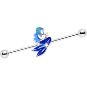 14G Brilliant Blue Mermaid Industrial Barbell 38mm