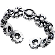 Silver Plated Flower Crown Toe Ring