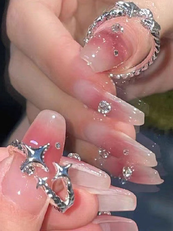 STAR ALLOY CUFF RING - SILVER STAR-SHAPED DESIGN