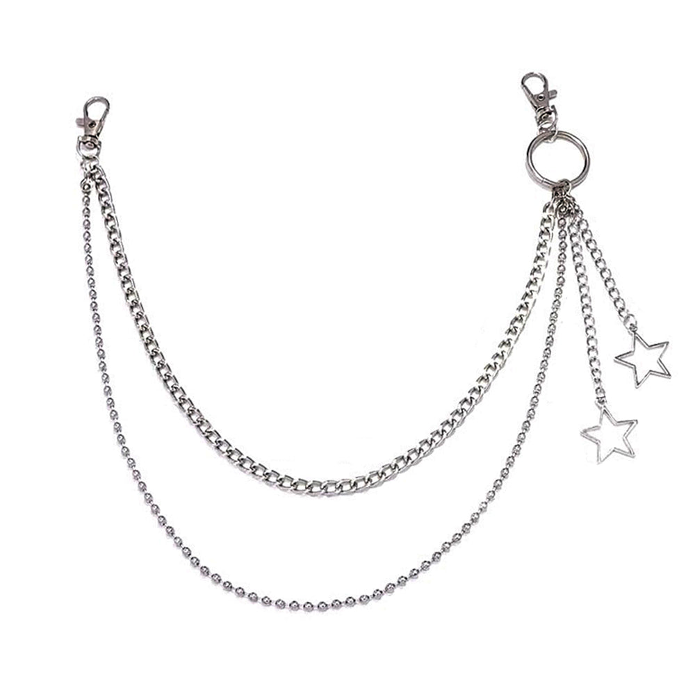 STAR CHARMS DOUBLE CHAIN BELT GRUNGE AESTHETIC