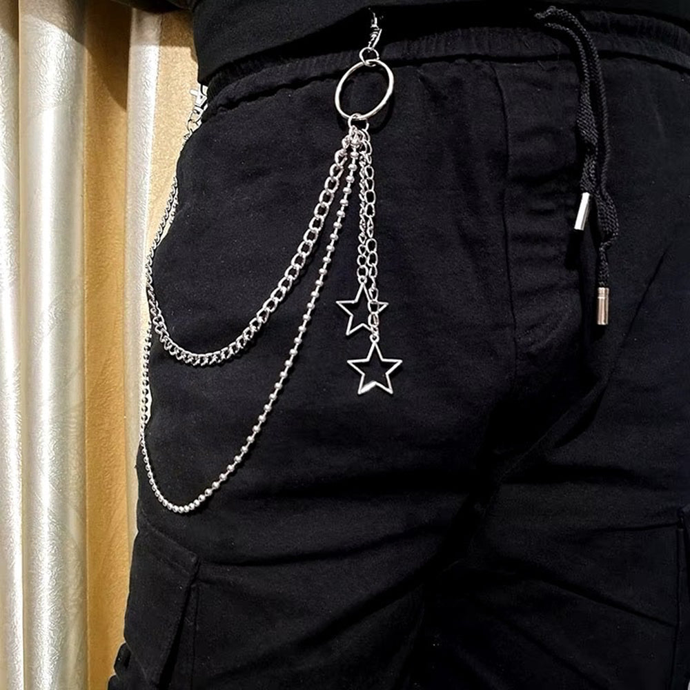 STAR CHARMS DOUBLE CHAIN BELT GRUNGE AESTHETIC
