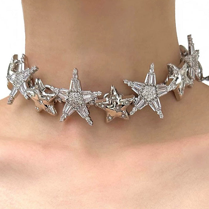 STAR CHOKER NECKLACE Y2K STAR CHOKER
