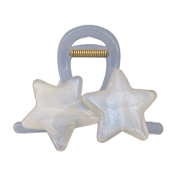 STAR DOUBLE HAIR CLIP IRIDESCENT PASTEL STAR
