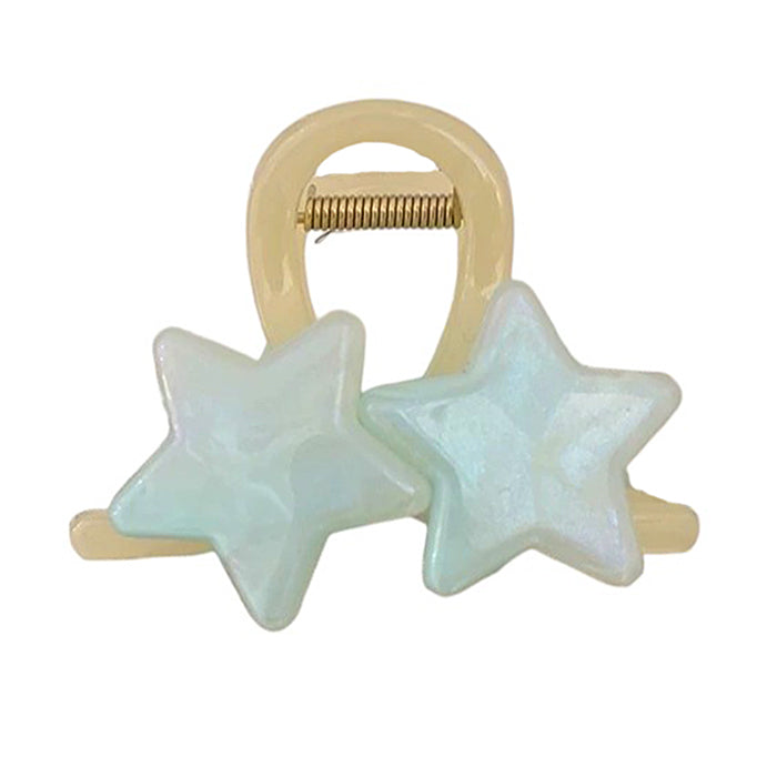 STAR DOUBLE HAIR CLIP IRIDESCENT PASTEL STAR